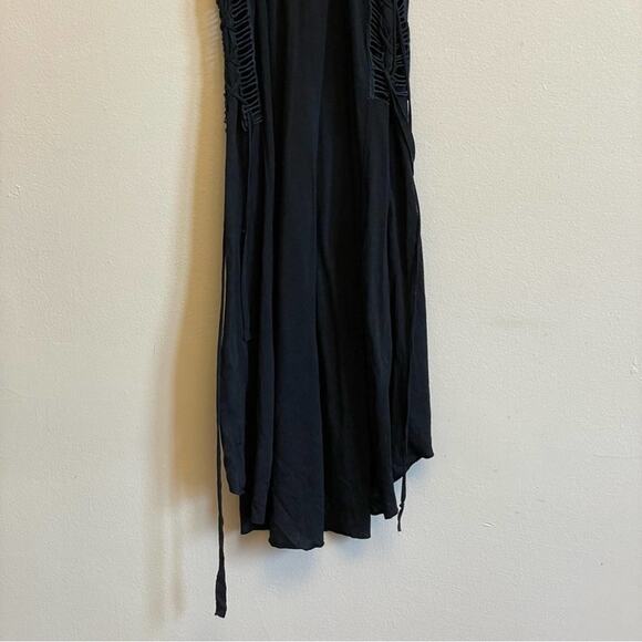 Mur Mur M black tunic top tassel cut outs Punk Goth Goblincore - Picture 7 of 7